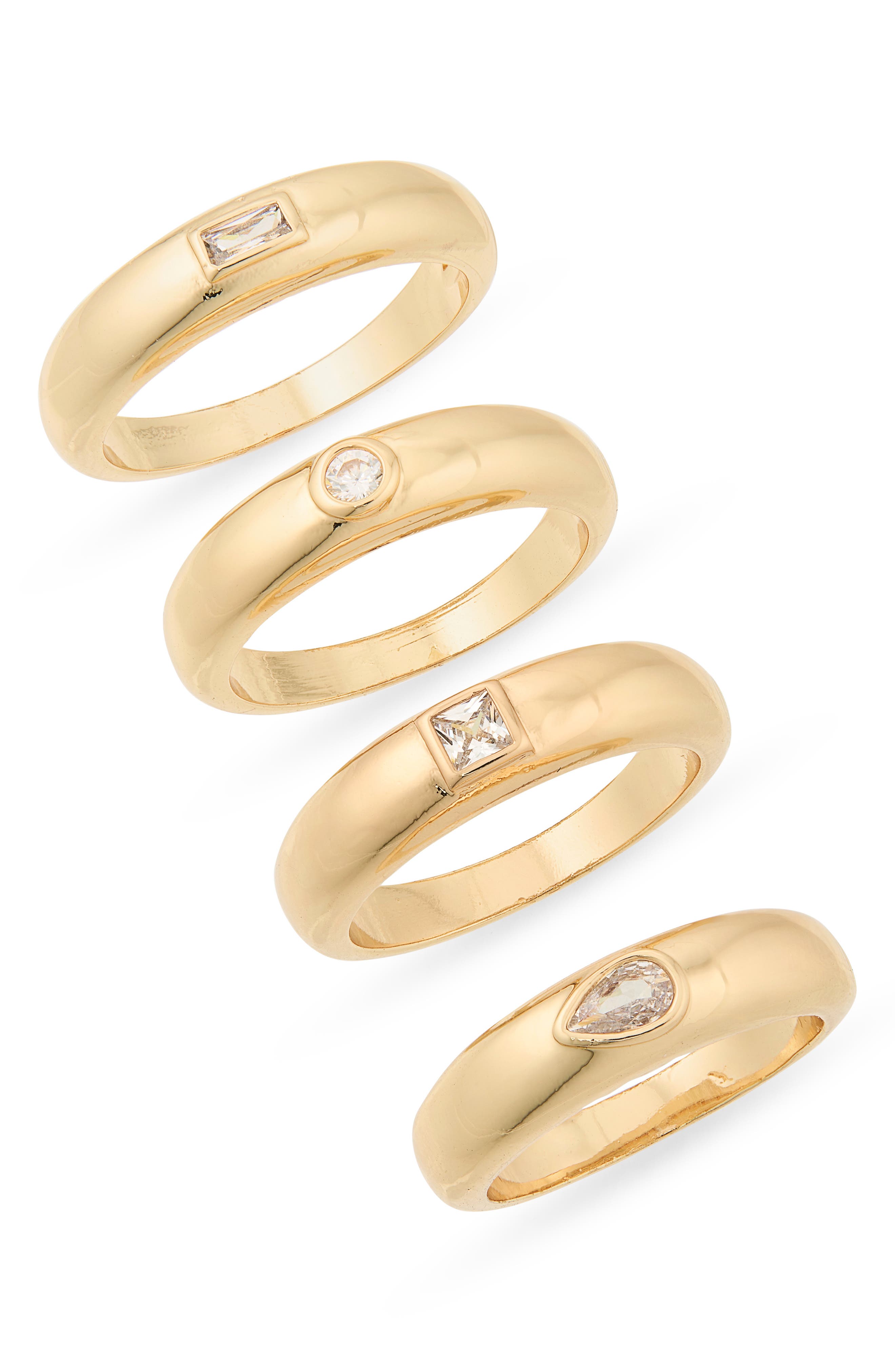 4-Pack Cubic Zirconia Assorted Rings