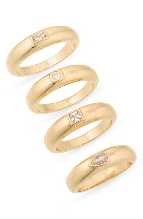 4-Pack Cubic Zirconia Assorted Rings