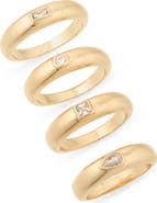 NORDSTROM RACK 4-Pack Cubic Zirconia Assorted Rings