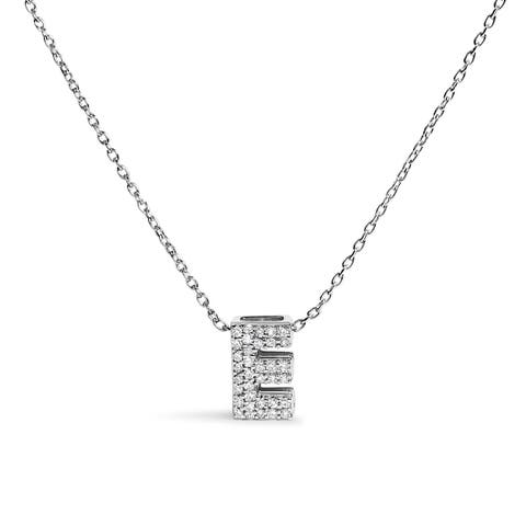 10K Gold Diamond Accent "A-Z" Initial Bubble Pendant Necklace