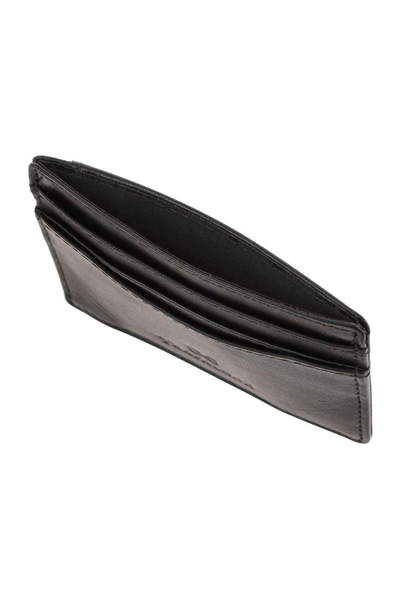 Orion Curved Side Slot Leather Card Case, Alternate, color, Black