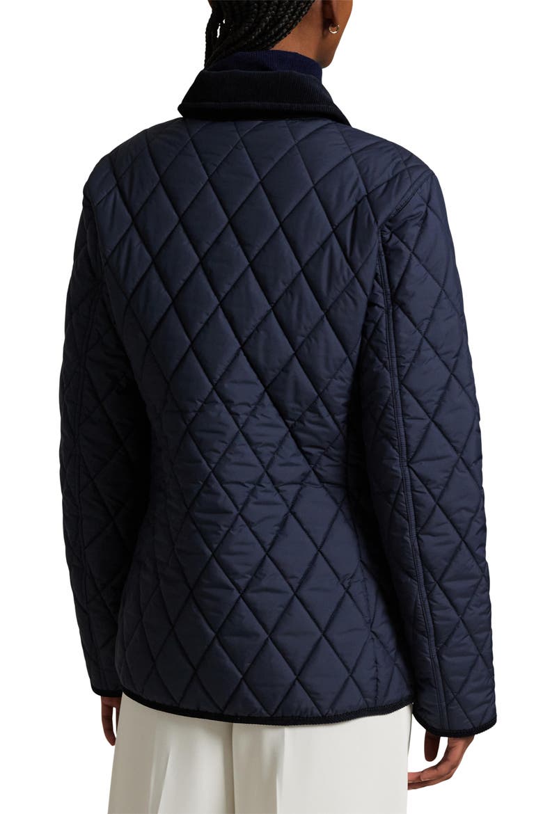 Corduroy Collar Quilted Barn Jacket, Alternate, color, RL NAVY