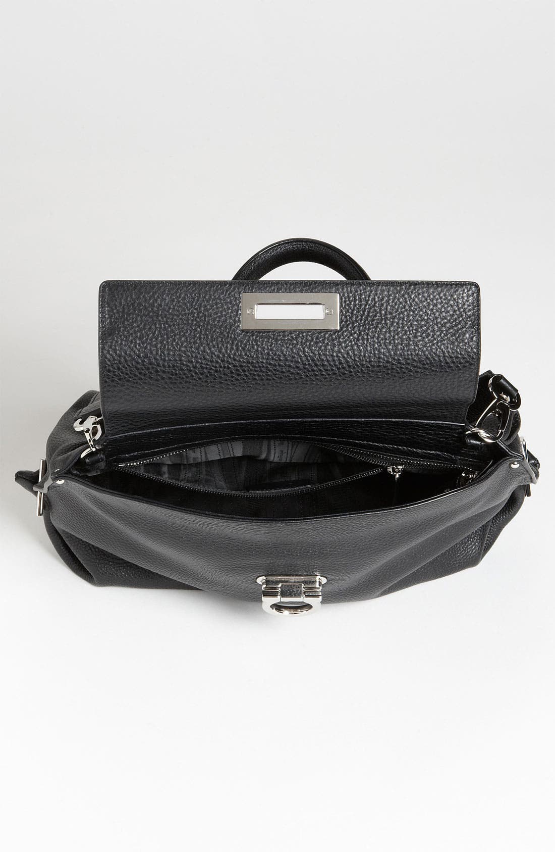 Salvatore Ferragamo 'Mediterraneo Sofia' Satchel, Alternate, color, NERO