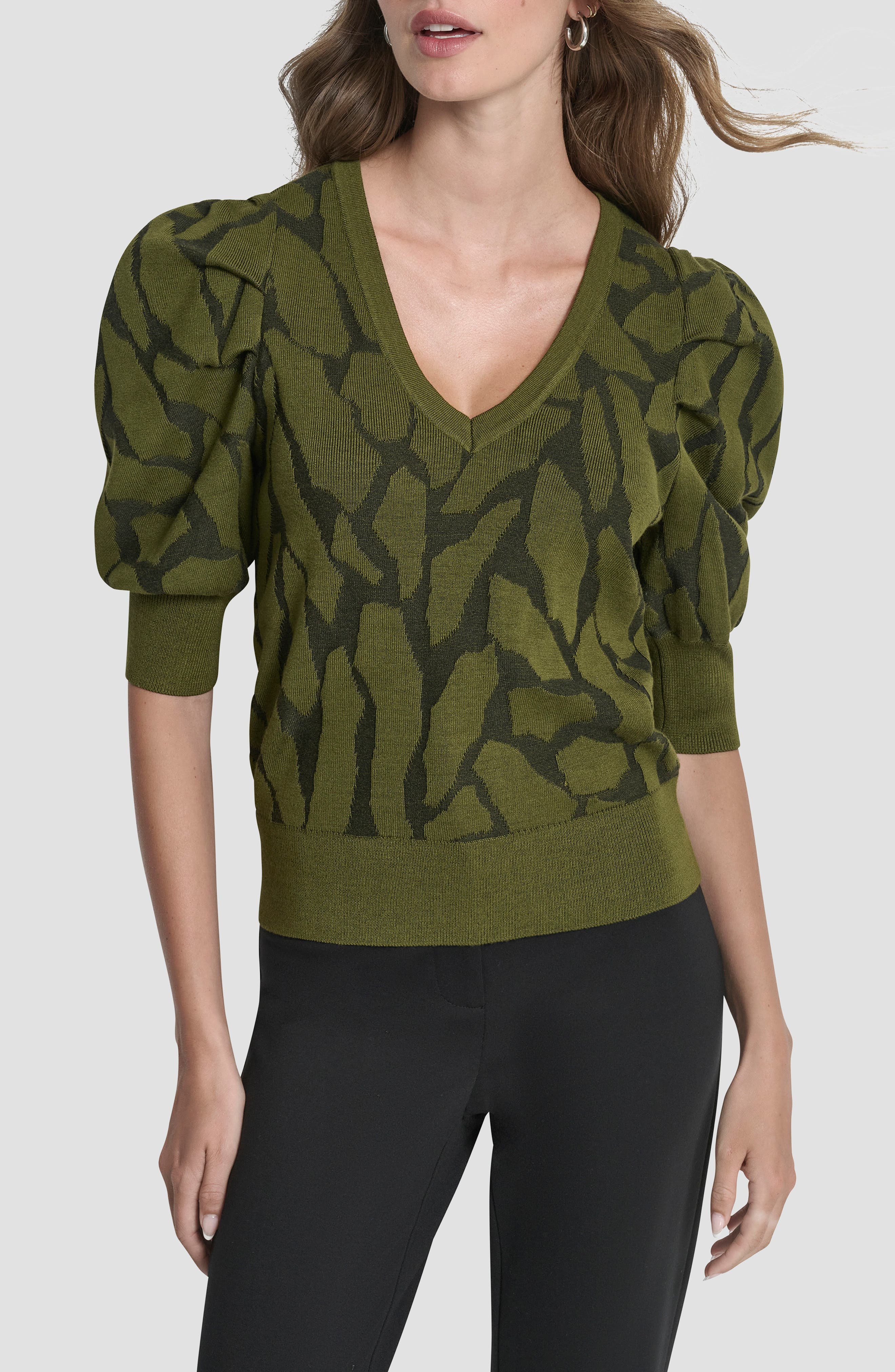 ダナ キャラン ニューヨーク レディース ニット・セーター アウター Long Sleeve Rib Lurex Cutout Sweater ダナ・キャラン(Donna Karan) レディースニット・セーター | 通販