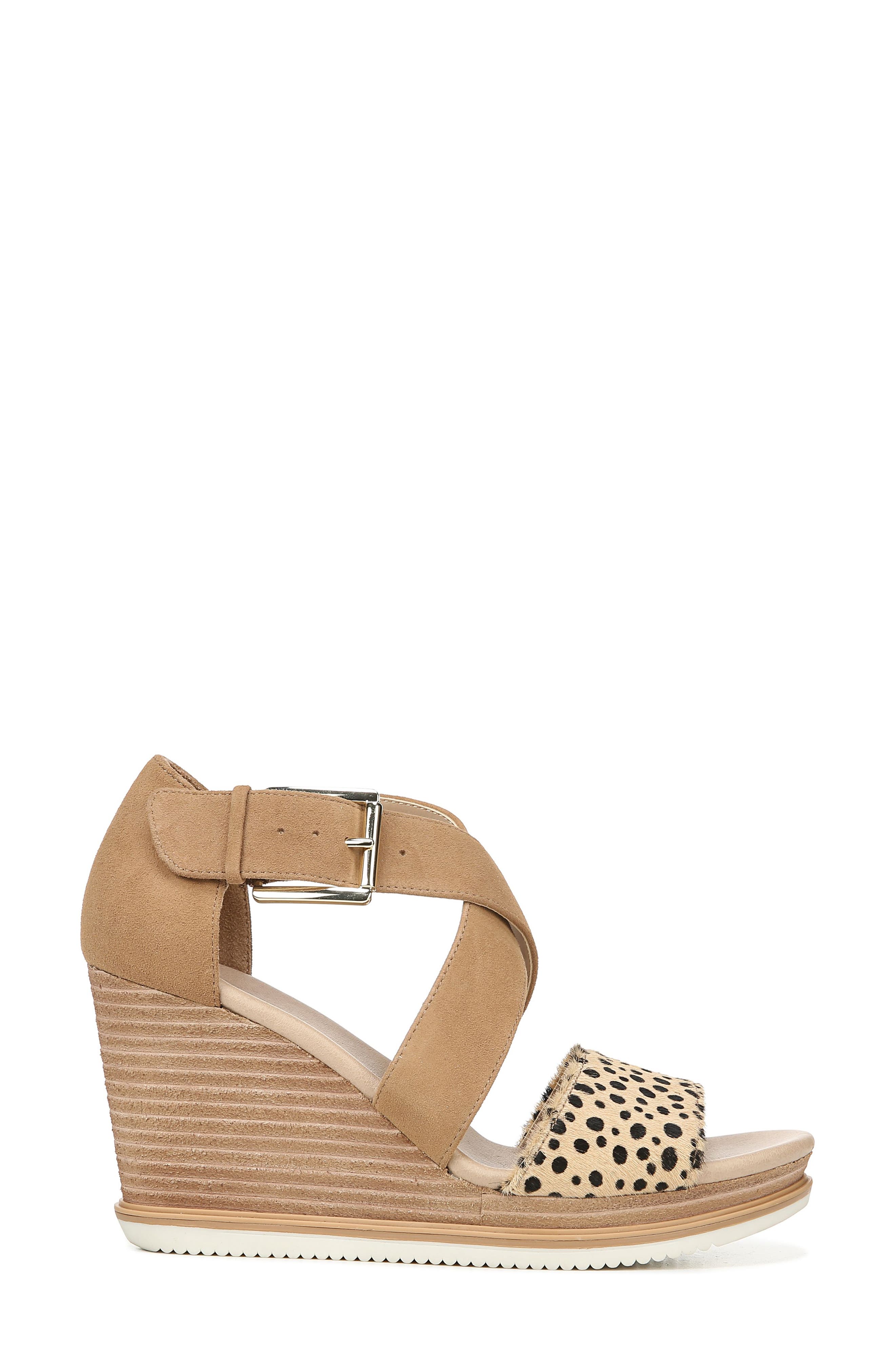 Sweet Escape Wedge Sandal, Alternate, color, NUDE LEATHER/ CALFHAIR