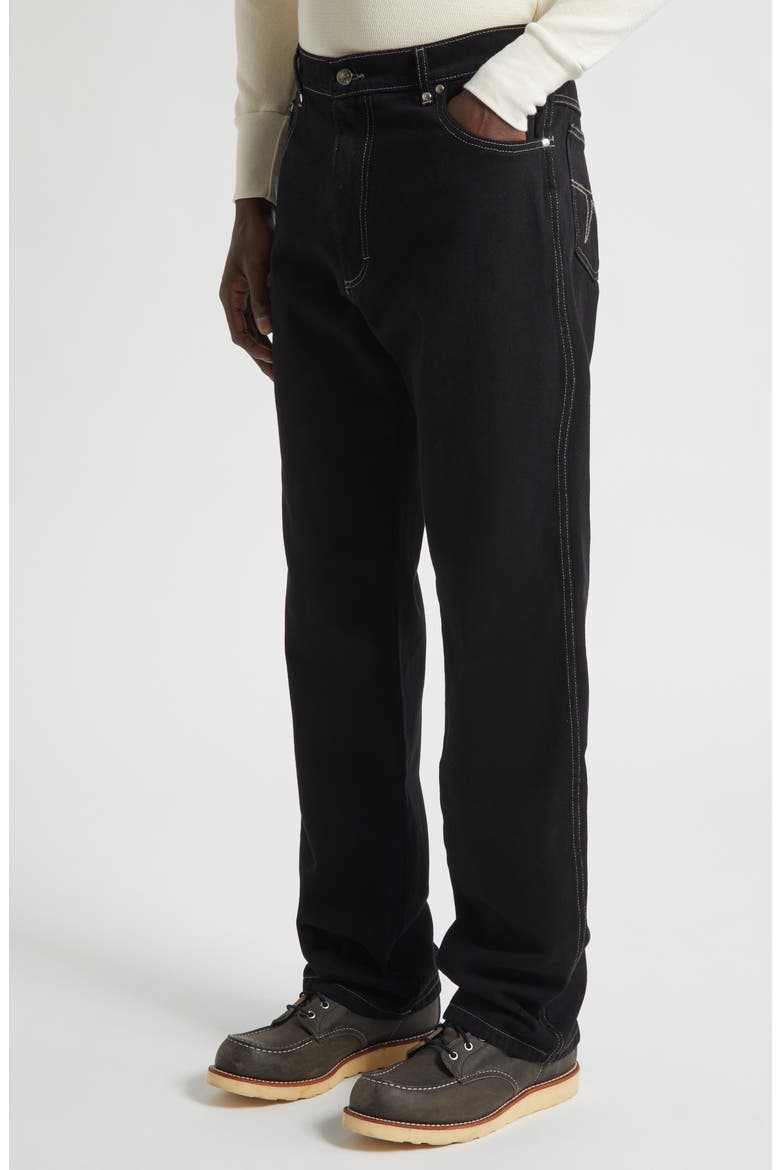 Standard Studded Slim Straight Leg Jeans, Alternate, color, BLACK