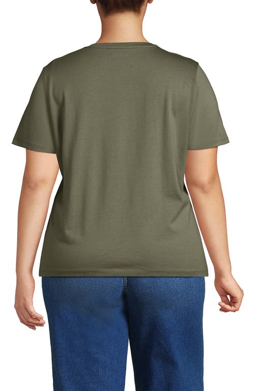 Lands' End Relaxed Supima Cotton V-neck T-shirt In Green