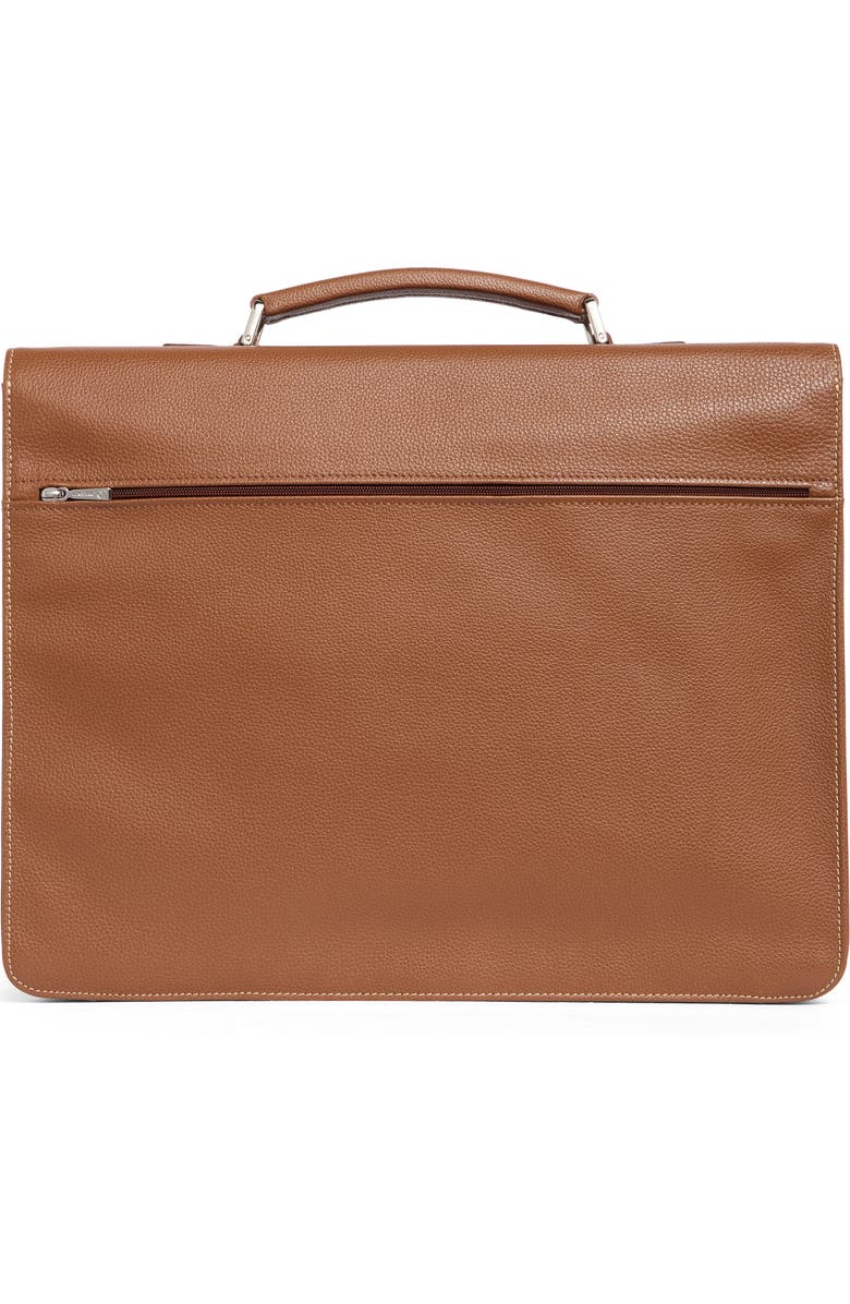 Longchamp Le Foulonne Leather Briefcase, Alternate, color, Cognac