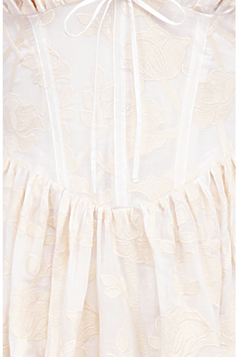 Emmelina Embroidered Corset Bodice Cocktail Dress, Alternate, color, WHITE