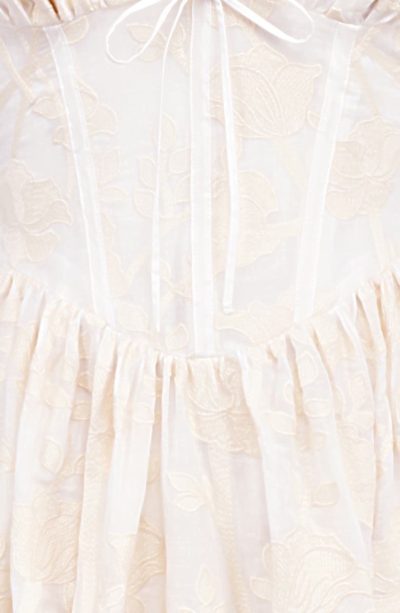HOUSE OF CB Emmelina Embroidered Corset Bodice Cocktail Dress, Alternate, color, White