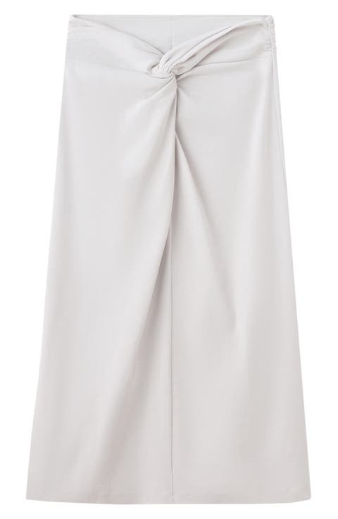 Knot Detail Midi Skirt