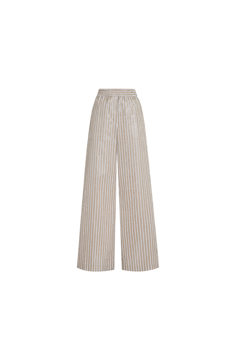 Brunello Cucinelli Dazzling stripes pyjama-style trousers, Main, color, Beige