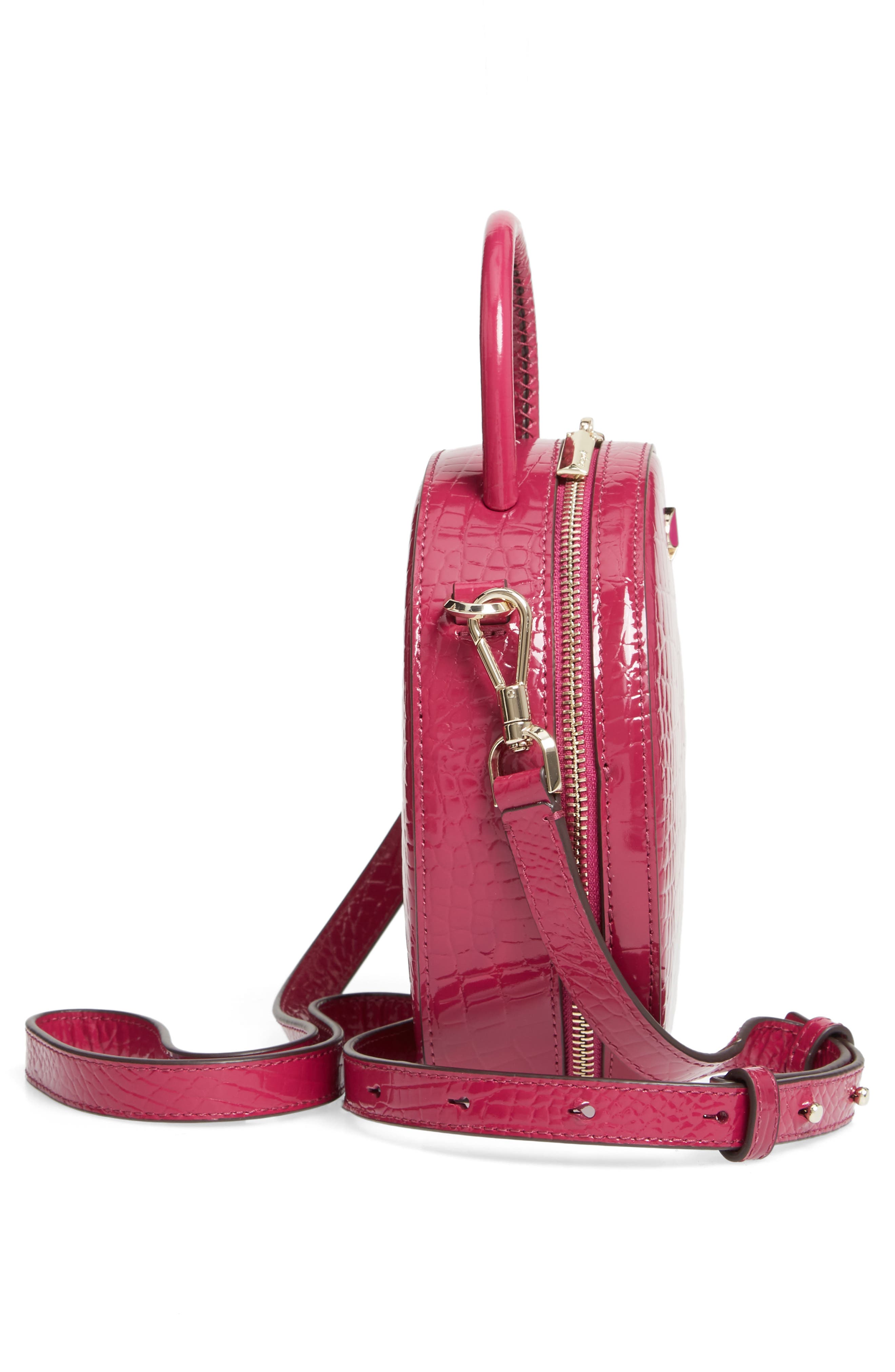 Kate Spade New York andi croc embossed canteen bag, Alternate, color, 