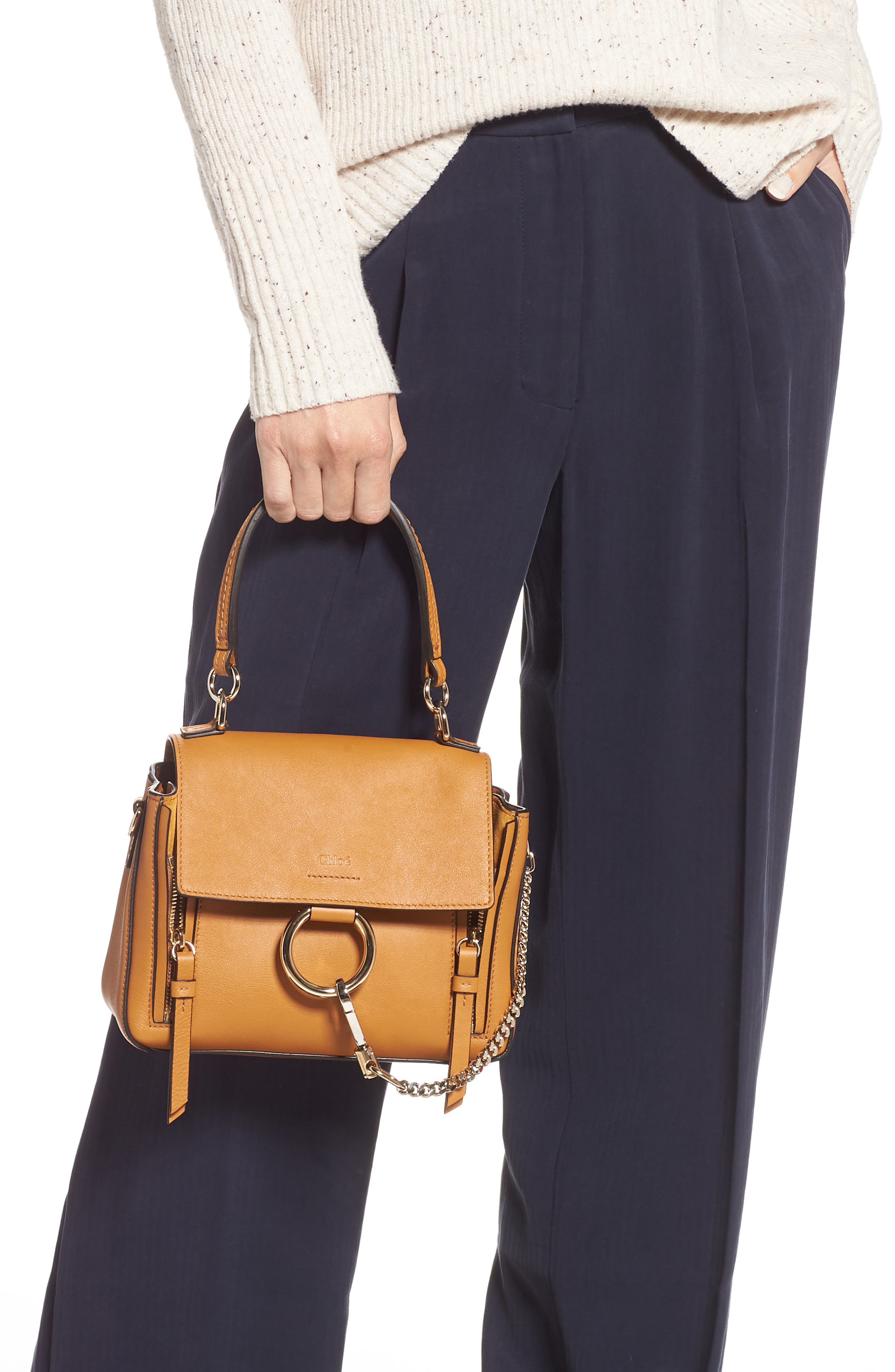 Mini Faye Day Leather Crossbody Bag, Alternate, color, AUTUMNAL BROWN