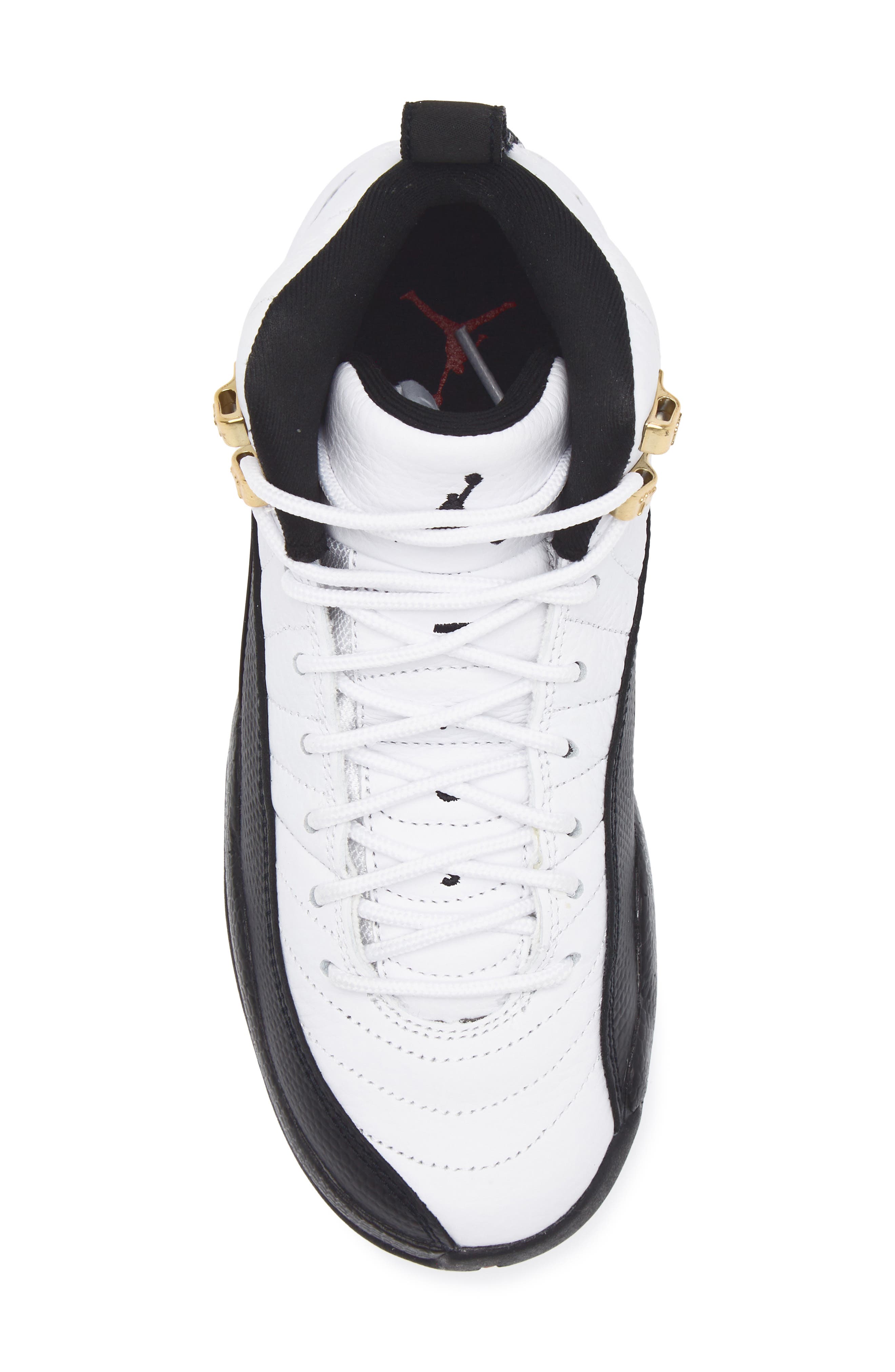 Nike Kids
 Air Jordan 12 Retro Basketball Shoe, Alternate, color, 117 White/Black