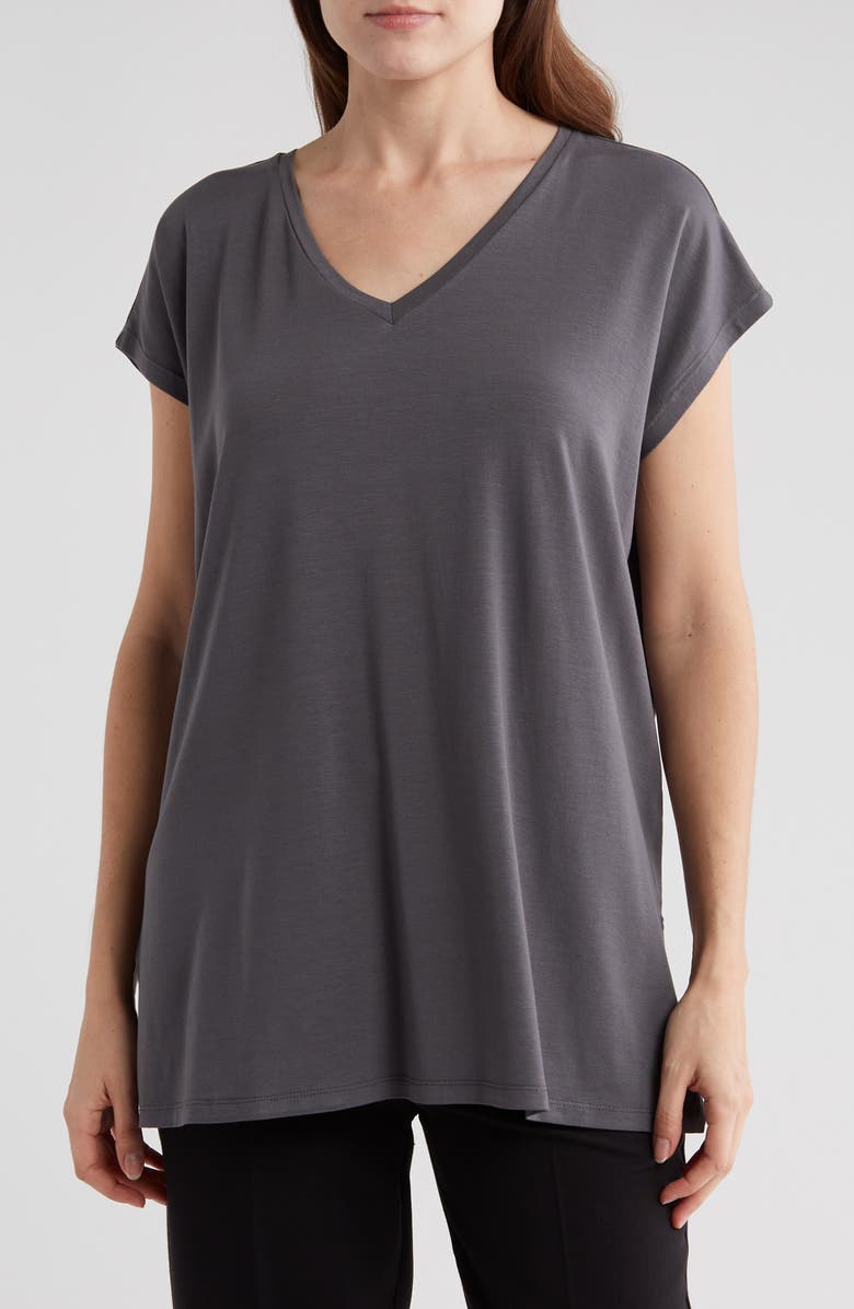 Eileen Fisher V-Neck Tencel<sup>®</sup> Lyocell T-Shirt, Main, color,