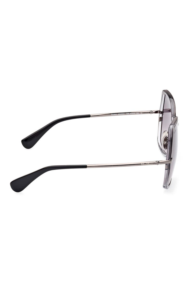 61mm Gradient Geometric Sunglasses, Alternate, color, SHINY DARK RUTH/ GRAD SMOKE