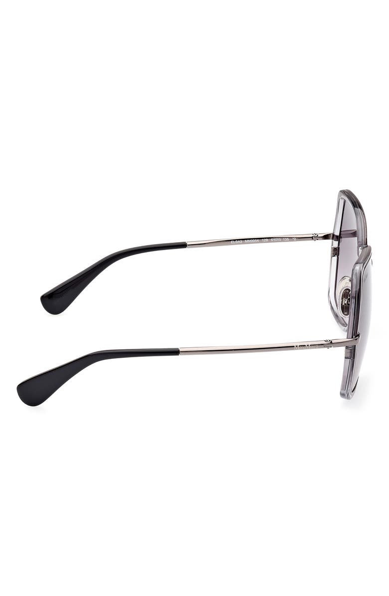 Max Mara 61mm Gradient Geometric Sunglasses, Alternate, color, Shiny Dark Ruth/ Grad Smoke