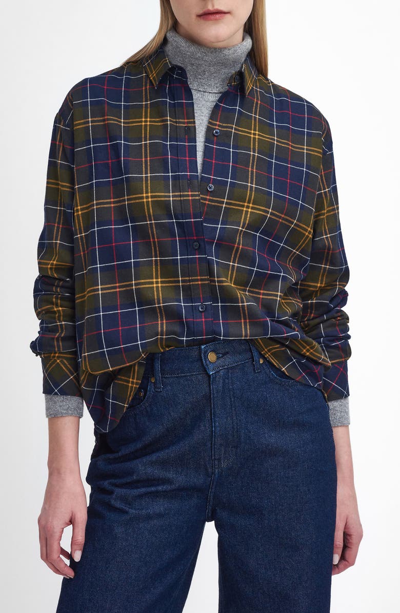 Barbour Elishaw Relaxed Fit Check Button-Up Shirt, Main, color,