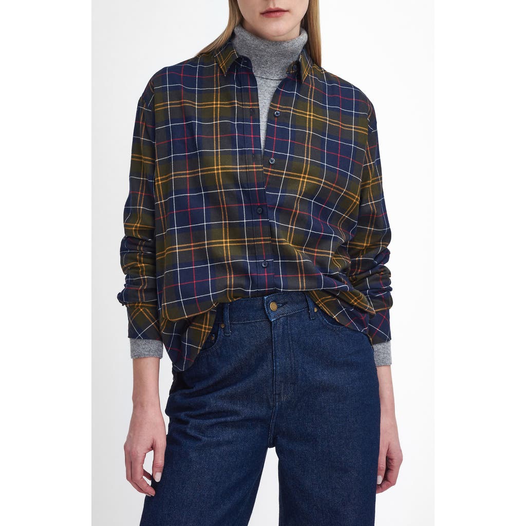 Barbour Elishaw Relaxed Fit Check Button-up Shirt In Blue