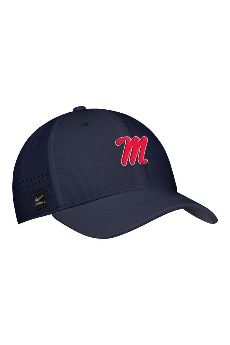 Men's Nike Navy Ole Miss Rebels 2025 On-Field Performance Flex Hat, Main, color, Navy