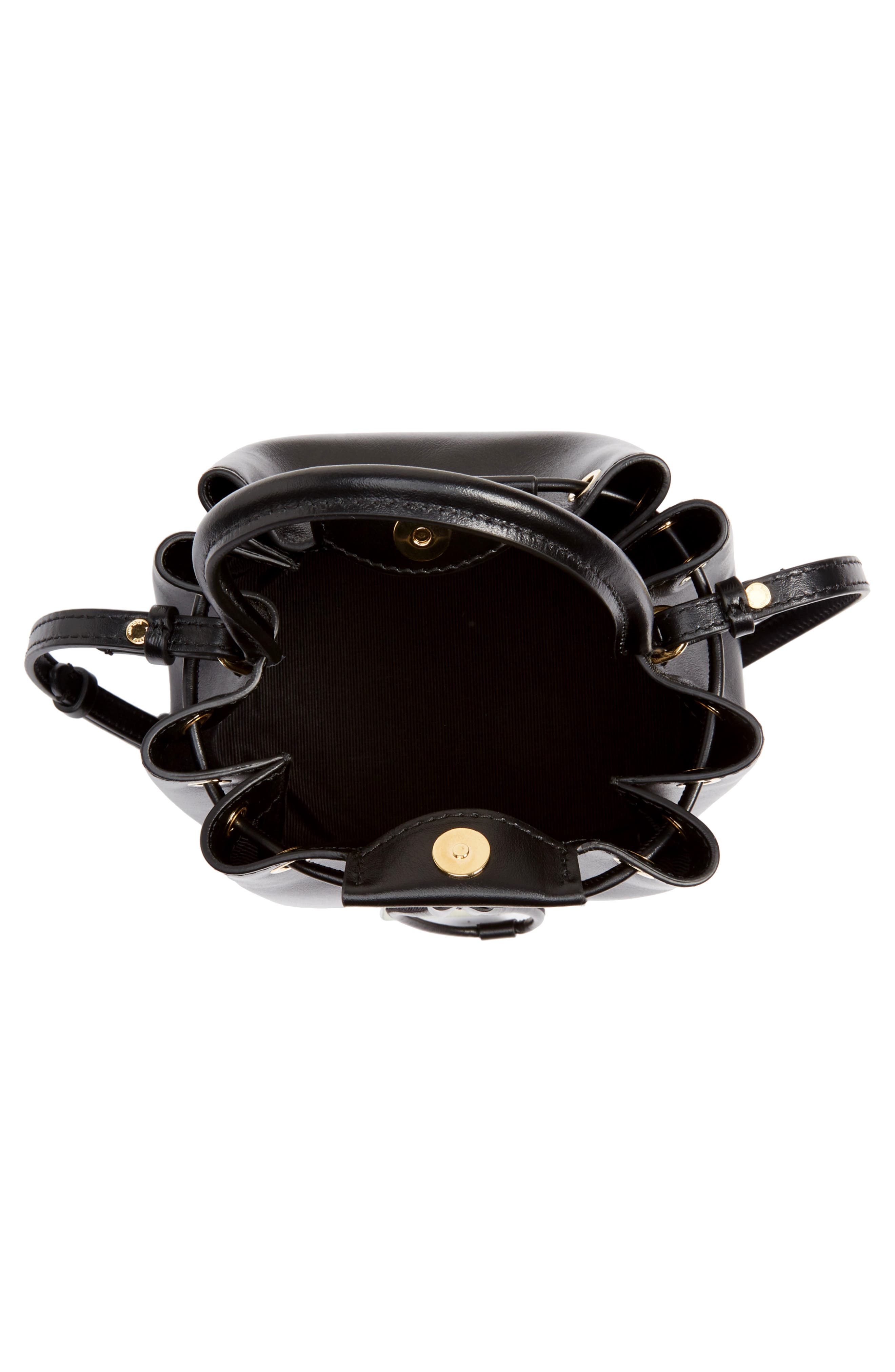 Burberry Peony Leather Bucket Bag, Alternate, color, 