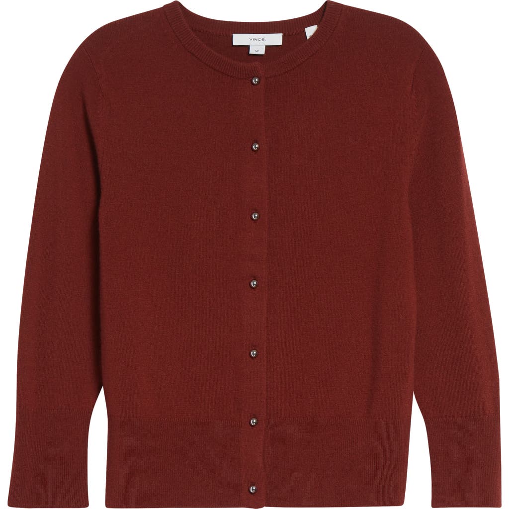 Vince Metal Button Cardigan Siena In Red