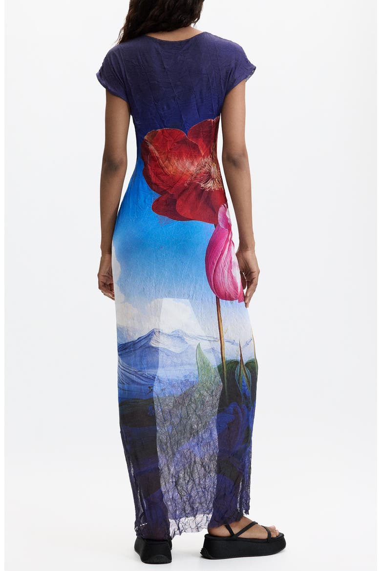 Graphic Print Jersey Dress, Alternate, color, BLUE