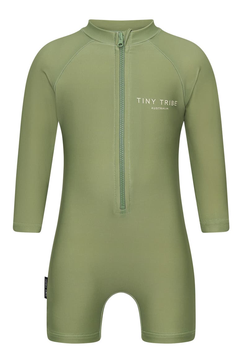 Core Diving Long Sleeve One-Piece Rashguard Swimsuit, Main, color, OLIVE