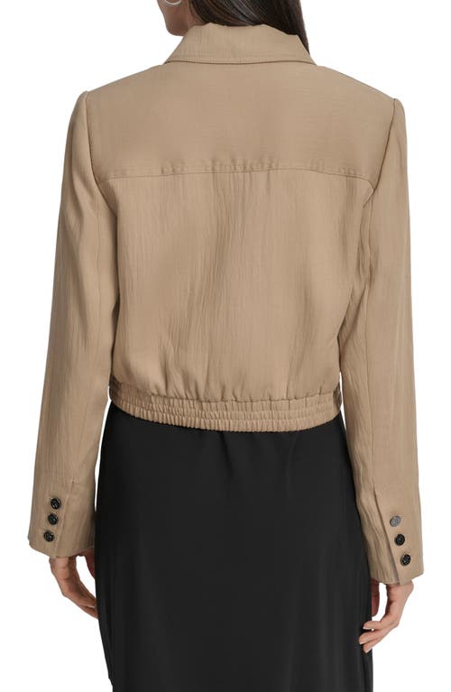 Dkny Crop Blazer In Brown