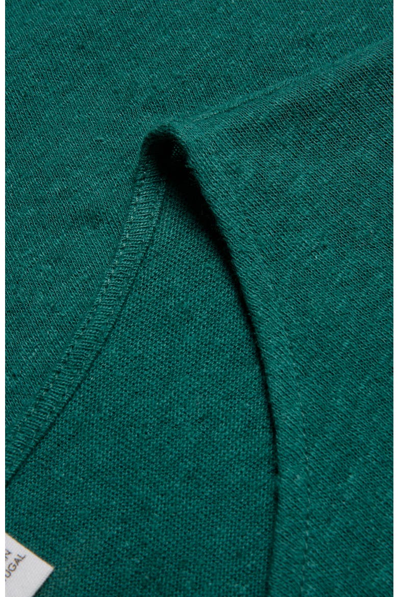 Linen Blend Long Sleeve T-Shirt, Alternate, color, Teal