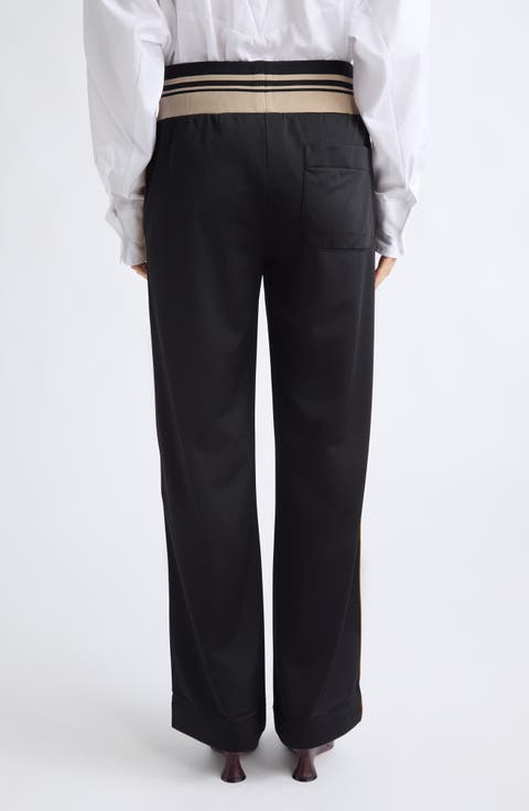 Huchisa Side Stripe Straight Leg Jersey Pants