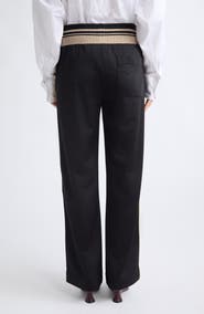 Dries Van Noten Huchisa Side Stripe Straight Leg Jersey Pants