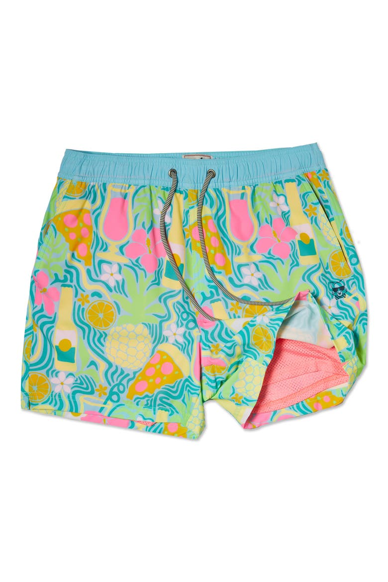 Vacay Vibes Happy Hour 5-Inch Swim Trunks, Alternate, color, LIGHT BLUE