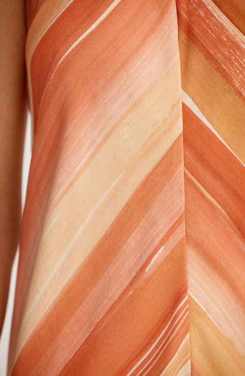 SIGNIFICANT OTHER SIGNIFICANT OTHER PATRICE CHEVRON STRIPE HALTER NECK MAXI DRESS