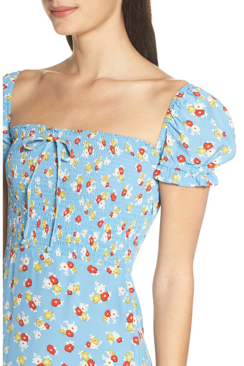 Castilo Jasmin Midi Dress, Alternate, color, JASMIN FLORAL PRINT - BLUE