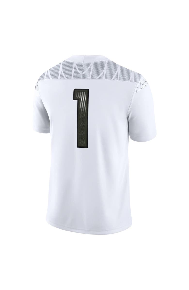 Nike Men's Nike #1 White Oregon Ducks Game Jersey, Alternate, color, White