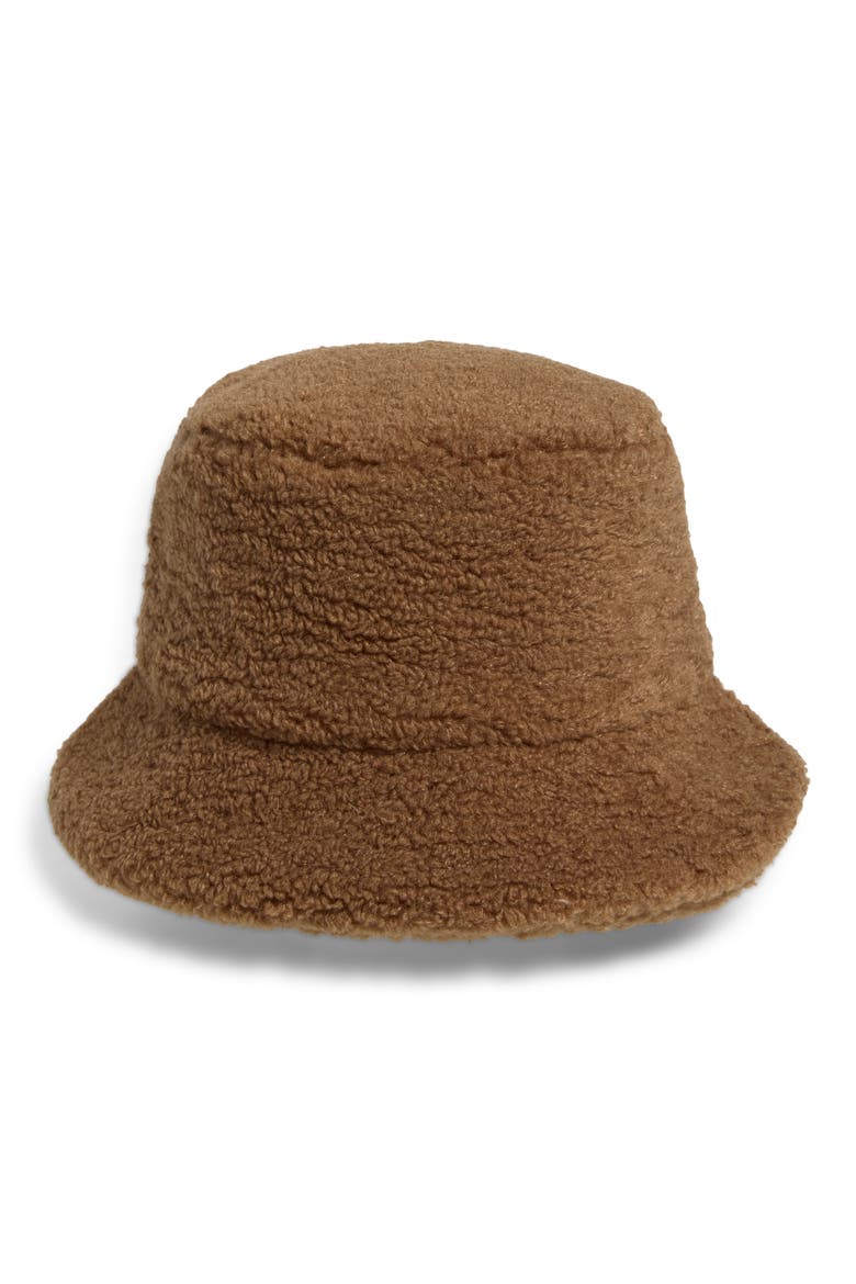 Faux Fur Bucket Hat, Main, color, BROWN