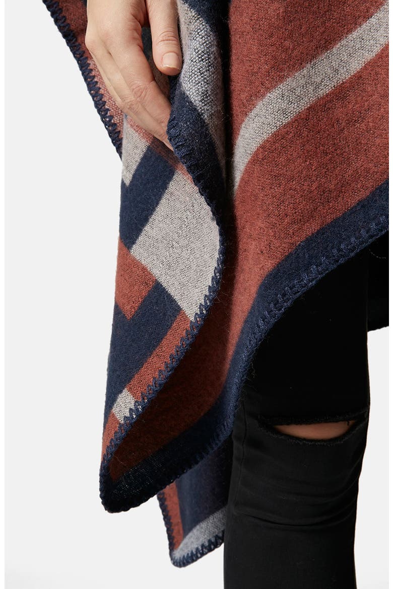 Colorblock Geometric Cape, Alternate, color, NAVY BLUE