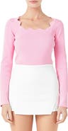 Endless Rose Scallop Square Neck Sweater