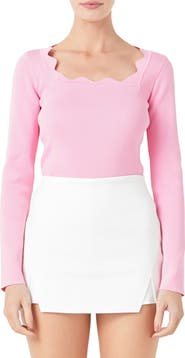 Endless Rose Scallop Square Neck Sweater