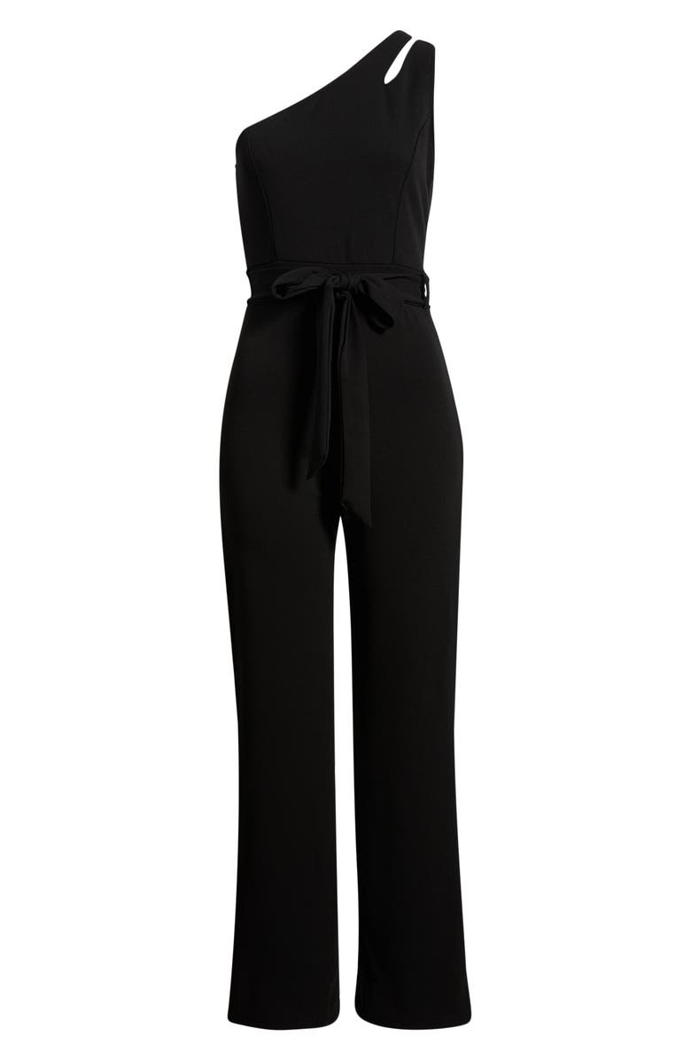 NIKKI LUND Harlow One-Shoulder Jumpsuit, Alternate, color, Black