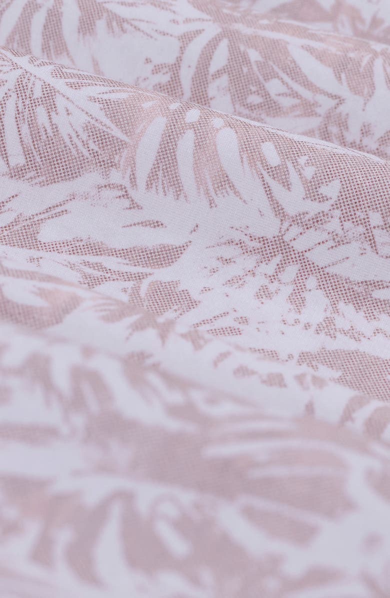 Bugatchi Miles OoohCotton<sup>®</sup> Leaf Print Short Sleeve Button-Up Shirt, Alternate, color, Sienna