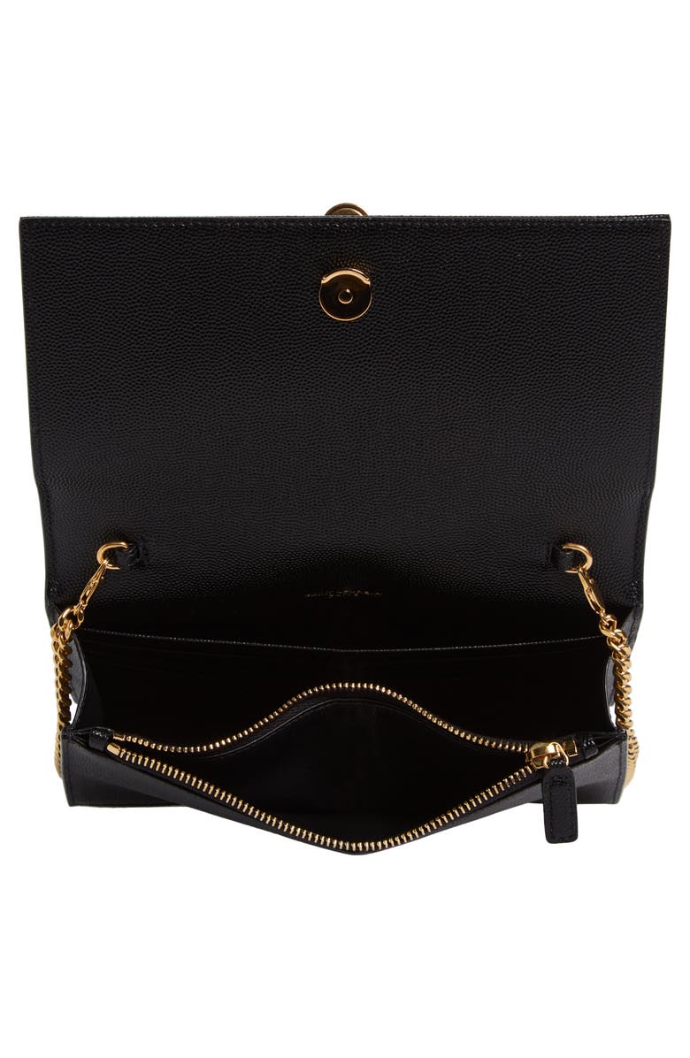 Saint Laurent Cassandre Kate Tassel Leather Wallet on a Chain, Alternate, color, 