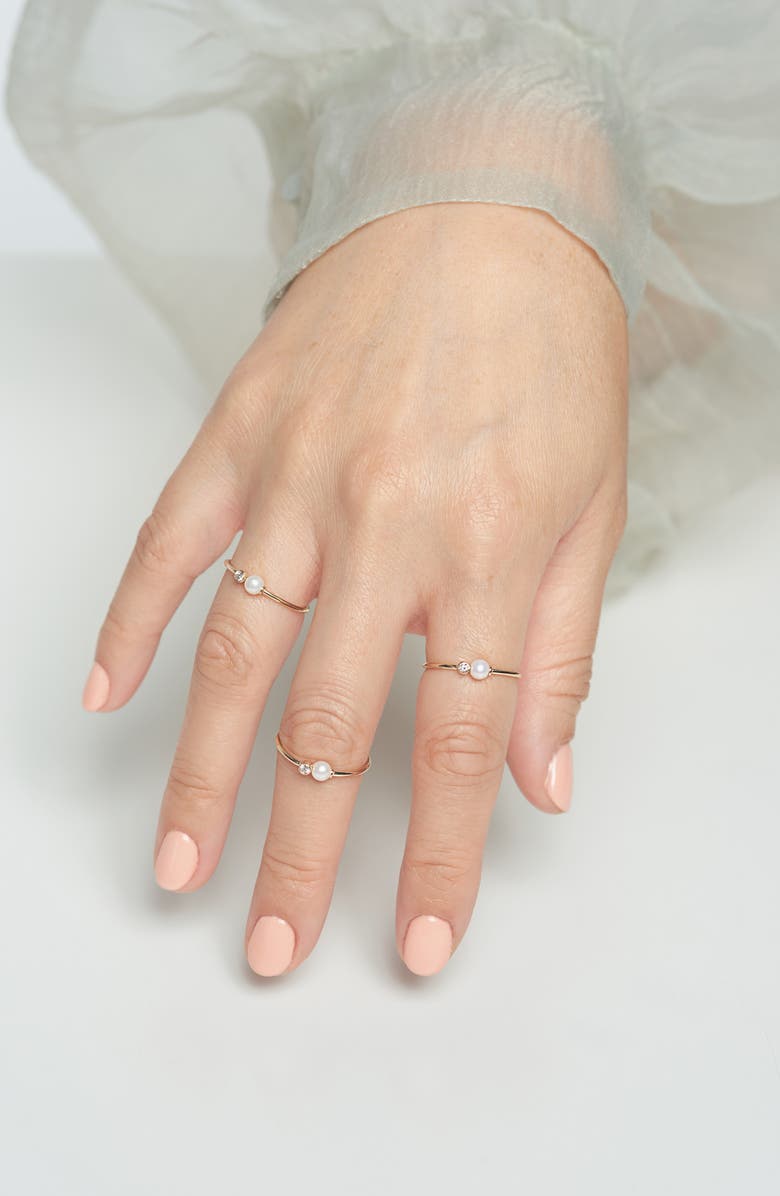 Poppy Finch Cultured Pearl & Diamond Ring, Alternate, color,