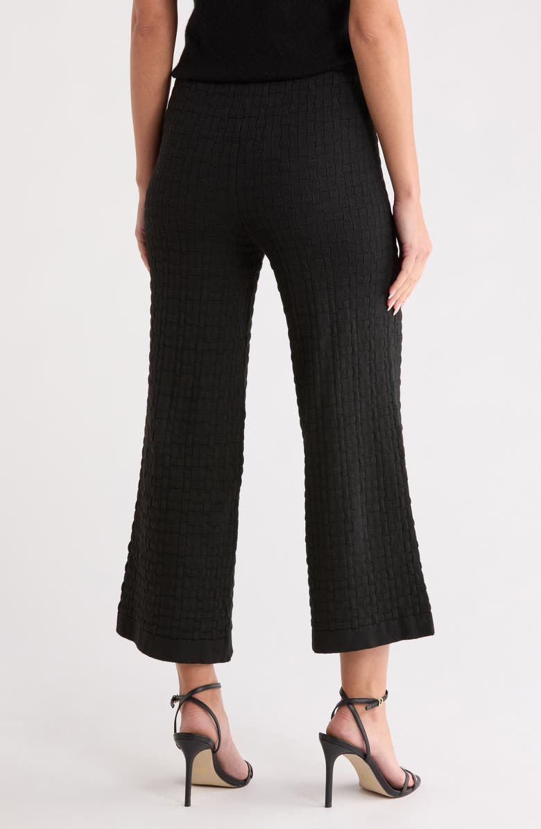 Ellen Tracy Cable Knit Ankle Sweater Pants, Alternate, color, Black