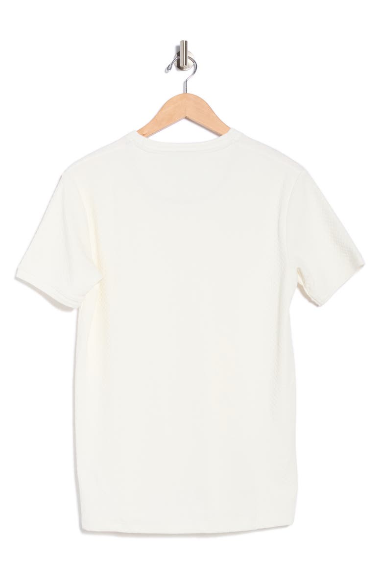 DENIM AND FLOWER Solid Crewneck Textured T-Shirt, Alternate, color, Dull White