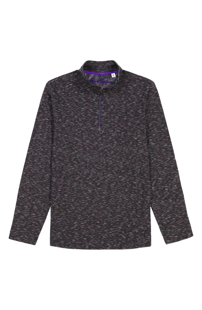 Robert Graham Matson Space Dye Quarter Zip Top, Alternate, color, Black