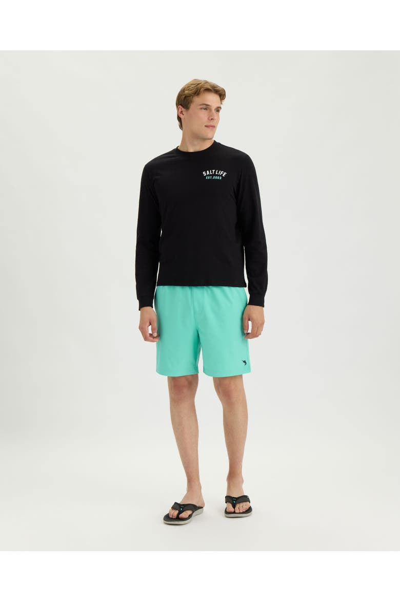 Saltwater Apex Long Sleeve Tee, Alternate, color, BLACK