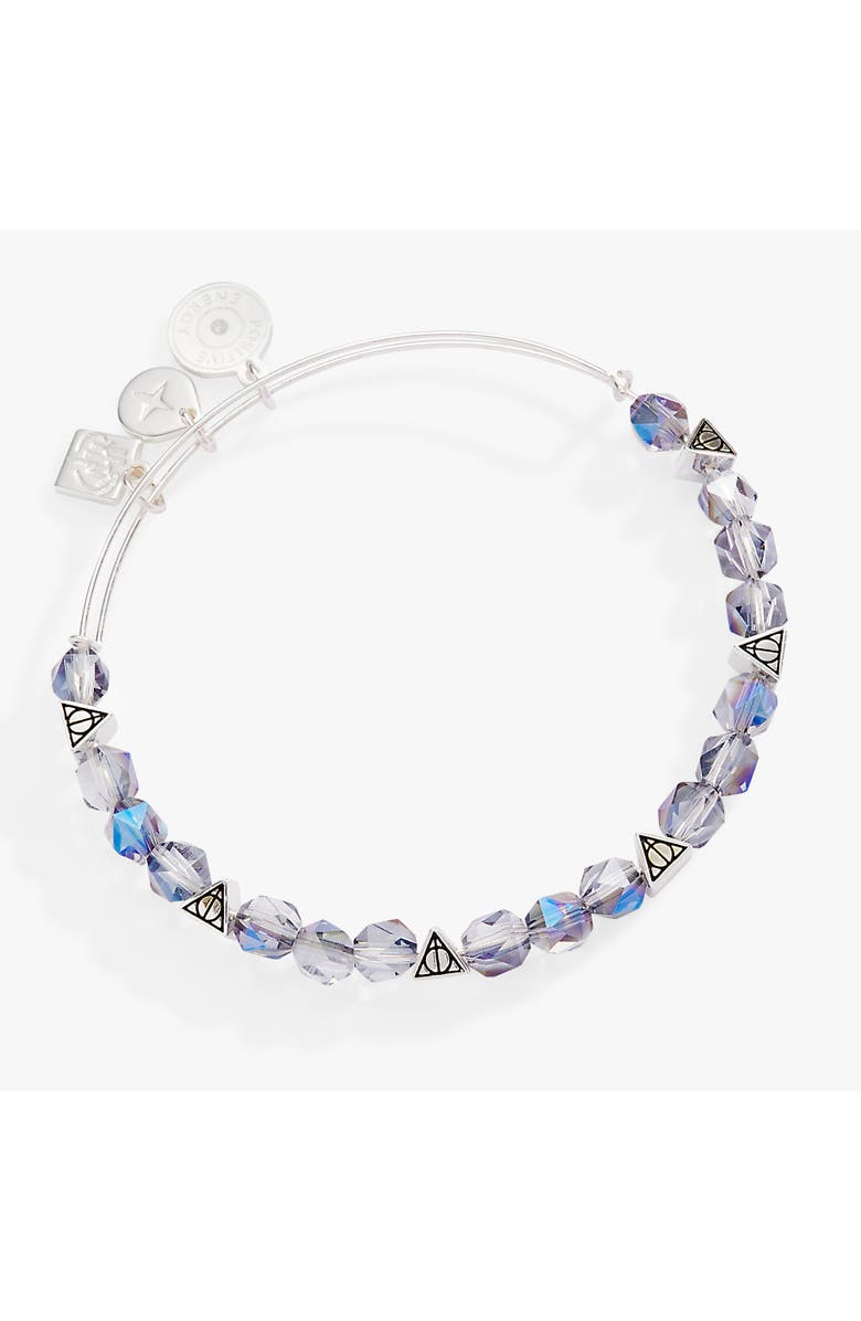 Alex and Ani Harry Potter<sup>™</sup> Deathly Hallows Beaded Bangle Bracelet, Main, color, Silver